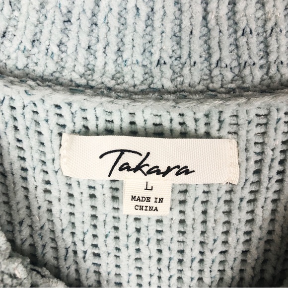 NWT Takara Chunky Knit Over Sized Sweater | Blue | Size Large - Picture 3 of 9